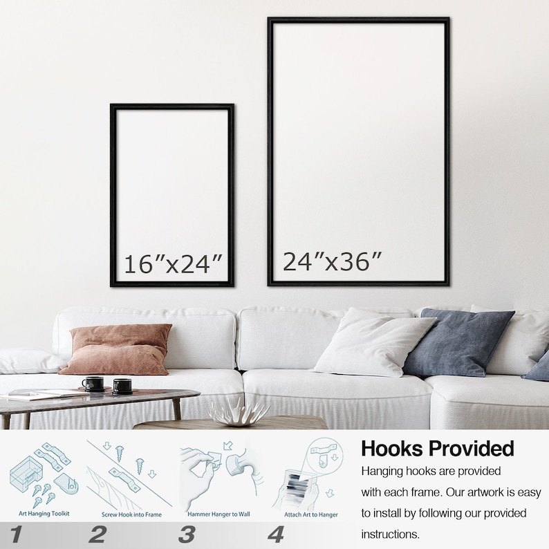 Framed Canvas Wall Art Prints Set of 3 Abstract Blue Ocean Beach Landscape Art Print Minimalist Modern Farmhouse Wall Art Decor image 10