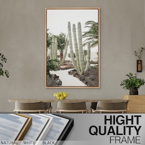 Framed Canvas Wall Art Set of 3 Green Cactus Desert Landscape Photography Prints Minimalist Modern Art Western Decor image 7