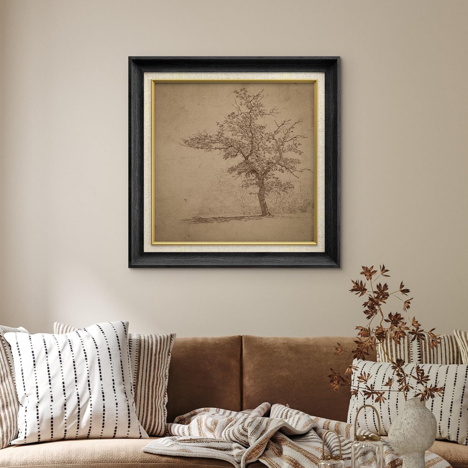Premium Framed Wall Art Rustic Forest Tree Field Landscape Print ...