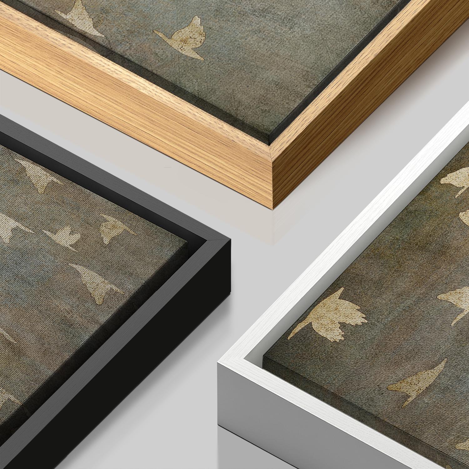 Framed Canvas Wall Art Prints Abstract Flying Flock of Birds in Neutral Tones Rustic Nature Wall Decor Minimalist Artwork Living Room Decor