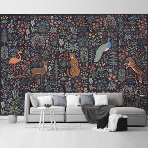Wall Mural Self Adhesive Removable Watercolor Animal Botanical Floral Landscape Wallpaper Nature Wall Decor
