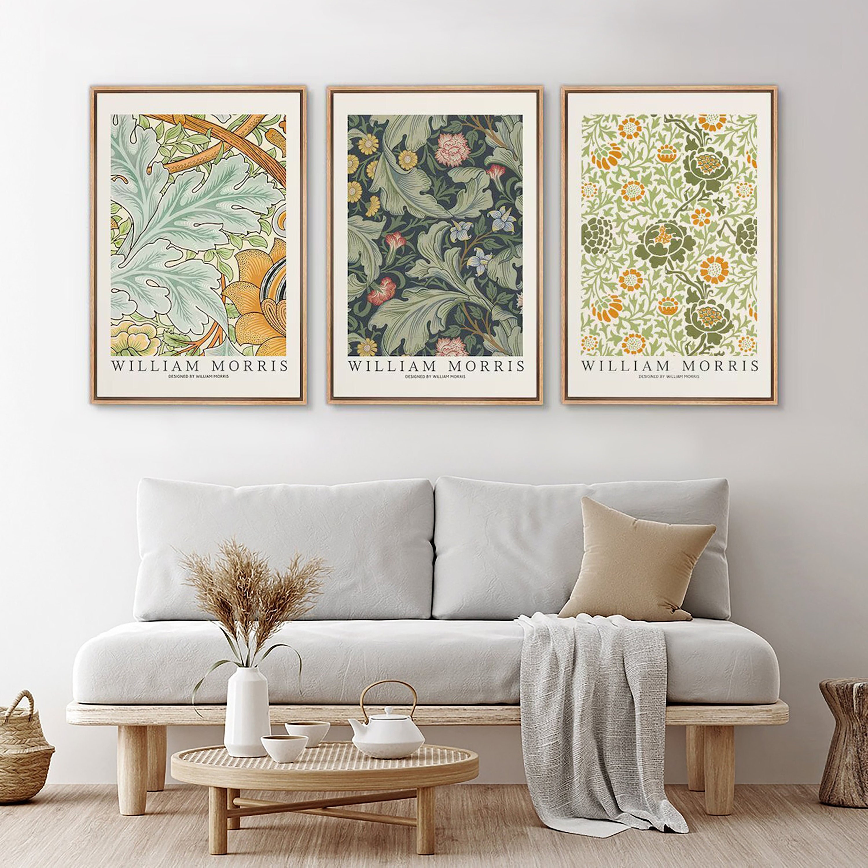 CIBONE x BYBORRE　「HANGING ART WALL」 Framed Canvas Wall Art Set of 3 William Morris Art Prints