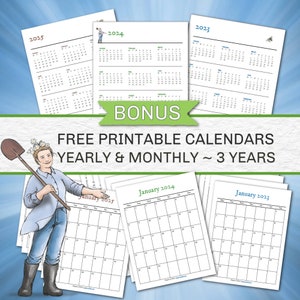 Printable Garden Planner &amp; Notes, PDF Digital Download Gardening ...