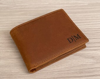 Personalized Leather Men Wallet, Custom Wallet, Handwriting Engraved Wallet, Gift For Him/Husband/Boyfriend/Anniversary /Dad/Fathers Day