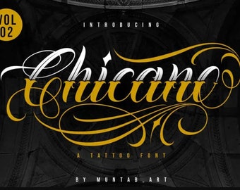 Tatuaje de fuente Chicano Vol. 2 Script