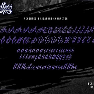 Relentless Script Font, Tattoo Font, Chicano Font, Script Font, - Etsy