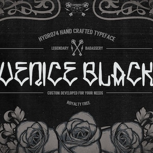 Venice Black font, graffiti font, tagging font, gangster font
