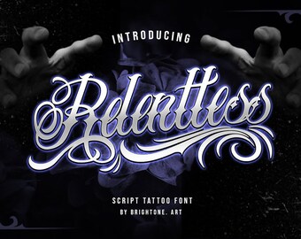 Czcionka Relentless Script, czcionka Tattoo, czcionka Chicano, czcionka Script,