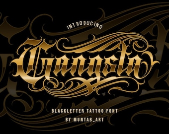 Fuente Gangsta, fuente de tatuaje