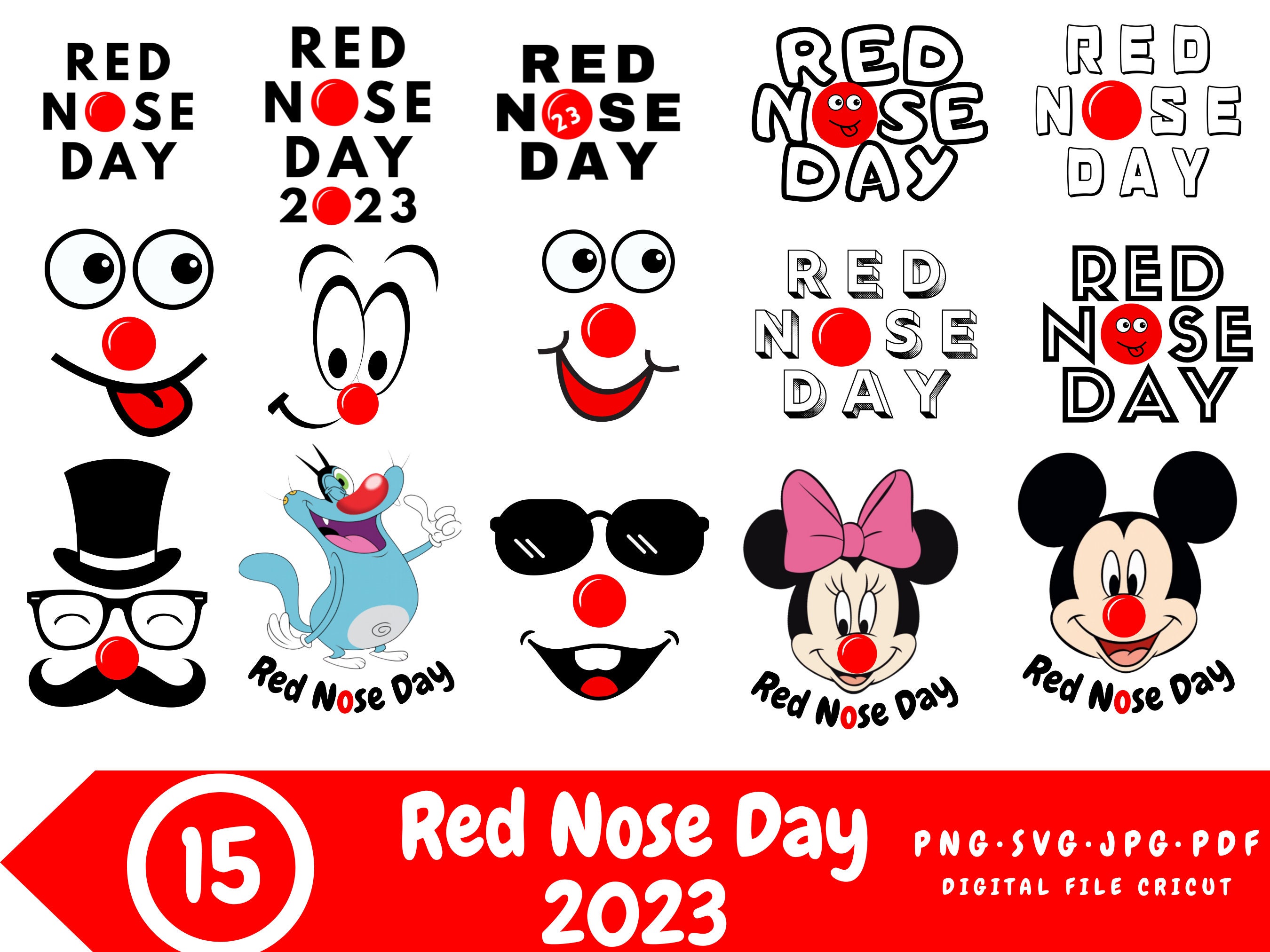 Red Nose Day Cut File Digital Download SVG PNG JPG Etsy UK