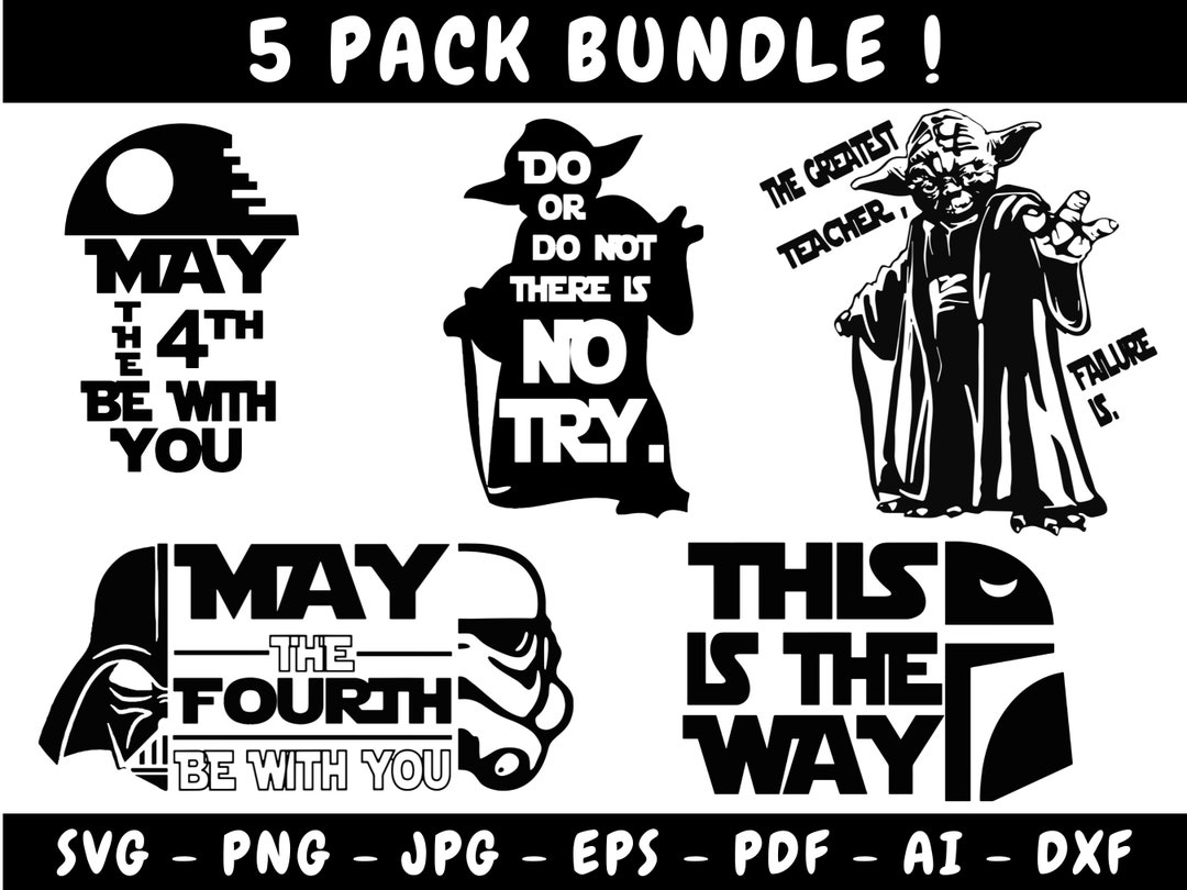 Star Wars SVG Bundle, 5 Files, Star Wars Clipart,layered Star Wars