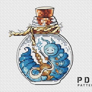 Wonderland cross stitch Bottle cross stitch pattern PDF Small cross stitch Counted cross stitch chart Cute xstitch