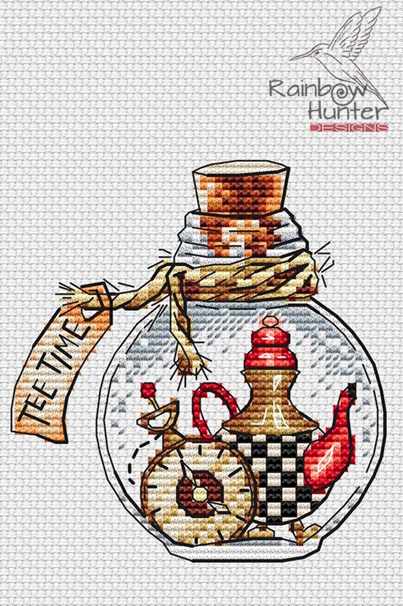 Wonderland Cross Stitch Pattern Bottle Cross Stitch Set of 4 - Etsy