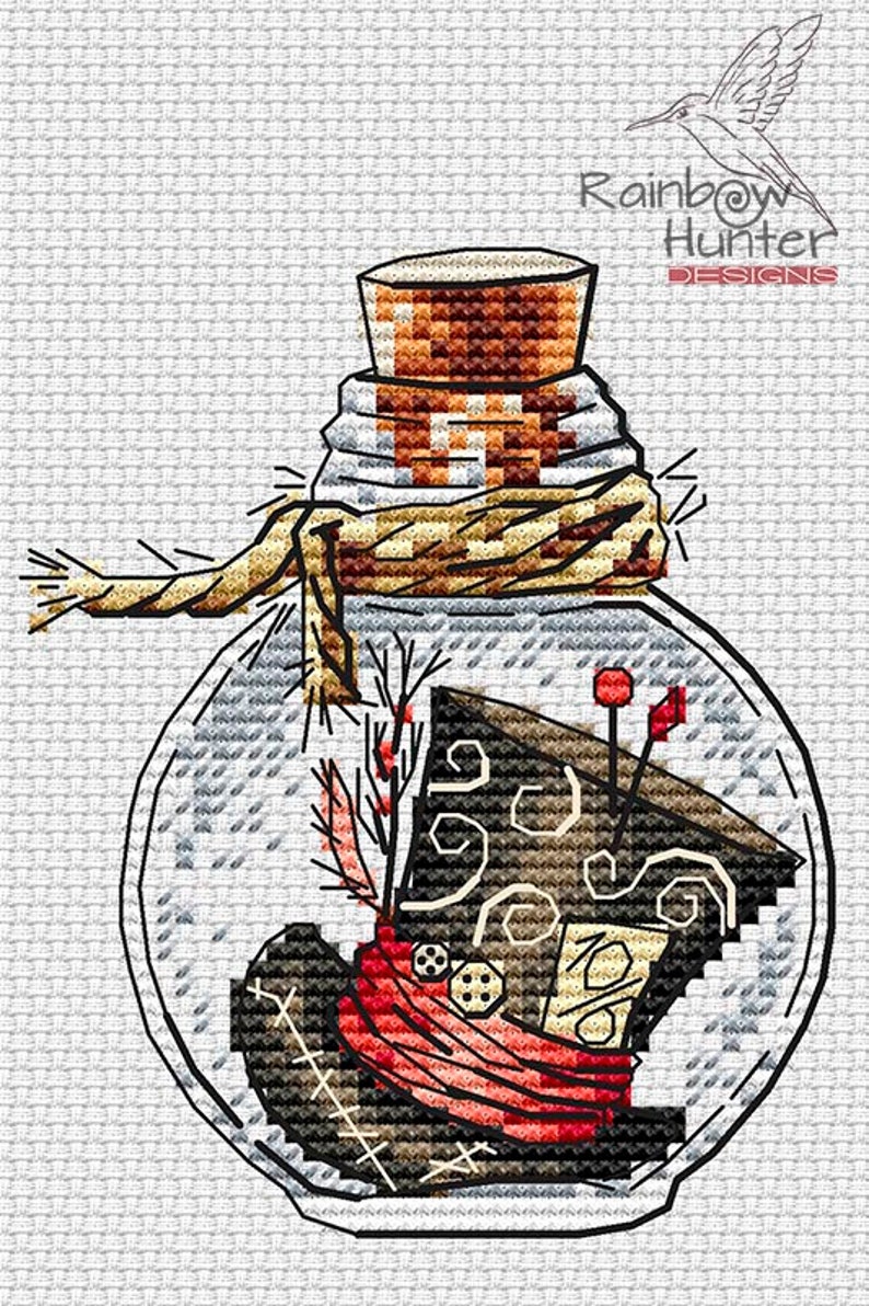 Wonderland Cross Stitch Pattern Bottle Cross Stitch Set of 4 - Etsy