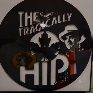 Tragically Hip Wooden Record Art: Canadian Rock Band Decor