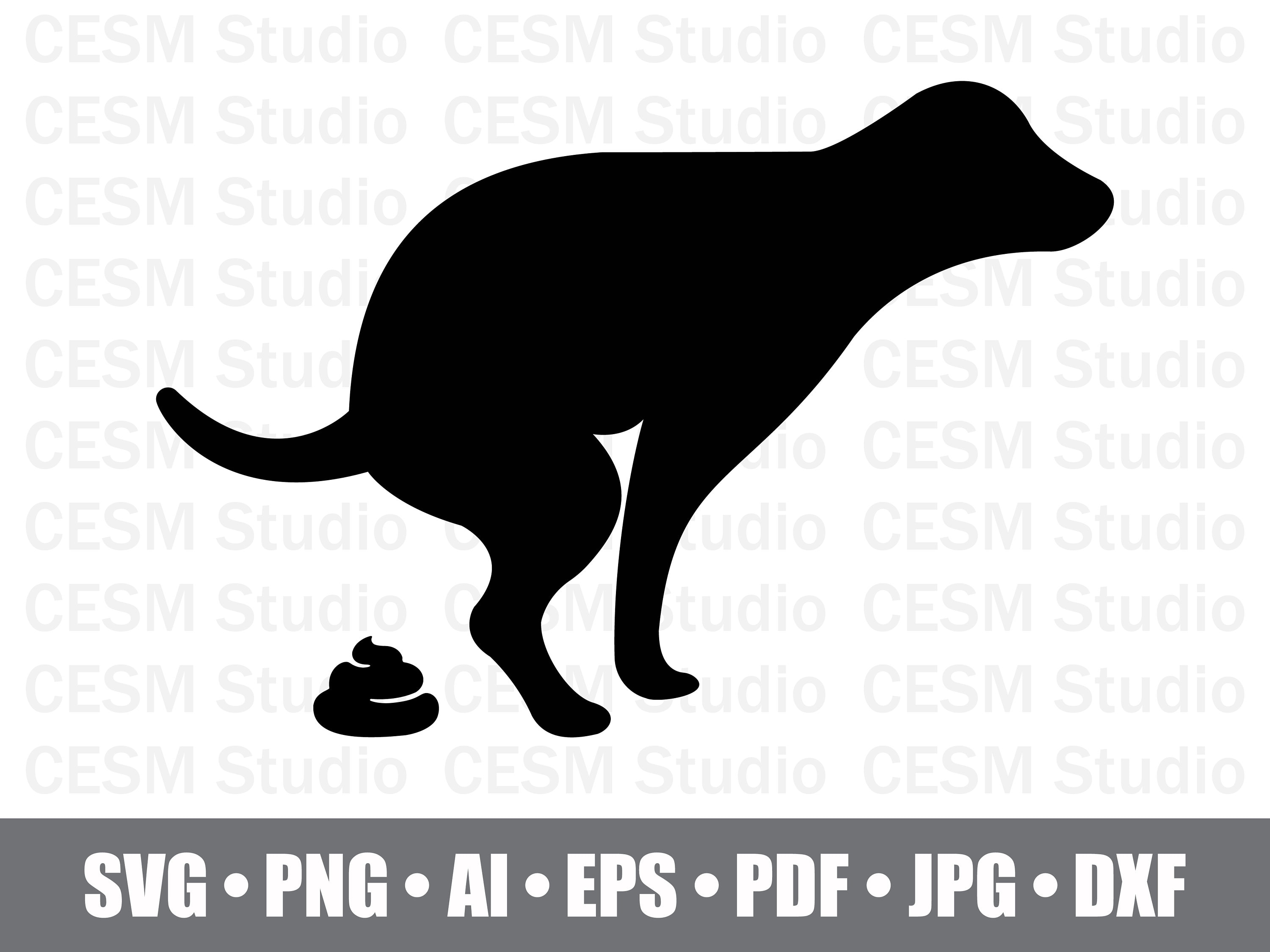 Dog Poop Svg, No Dog Pooping Svg, Pooping Dog Silhouette, Clean Up Dog ...