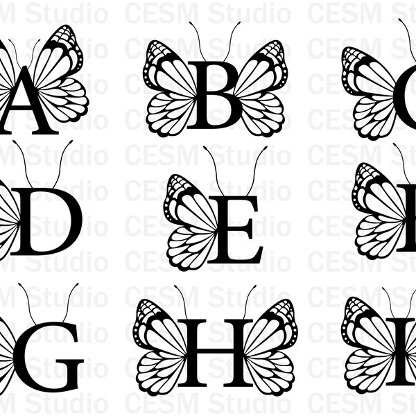 Butterfly Font Svg - Etsy