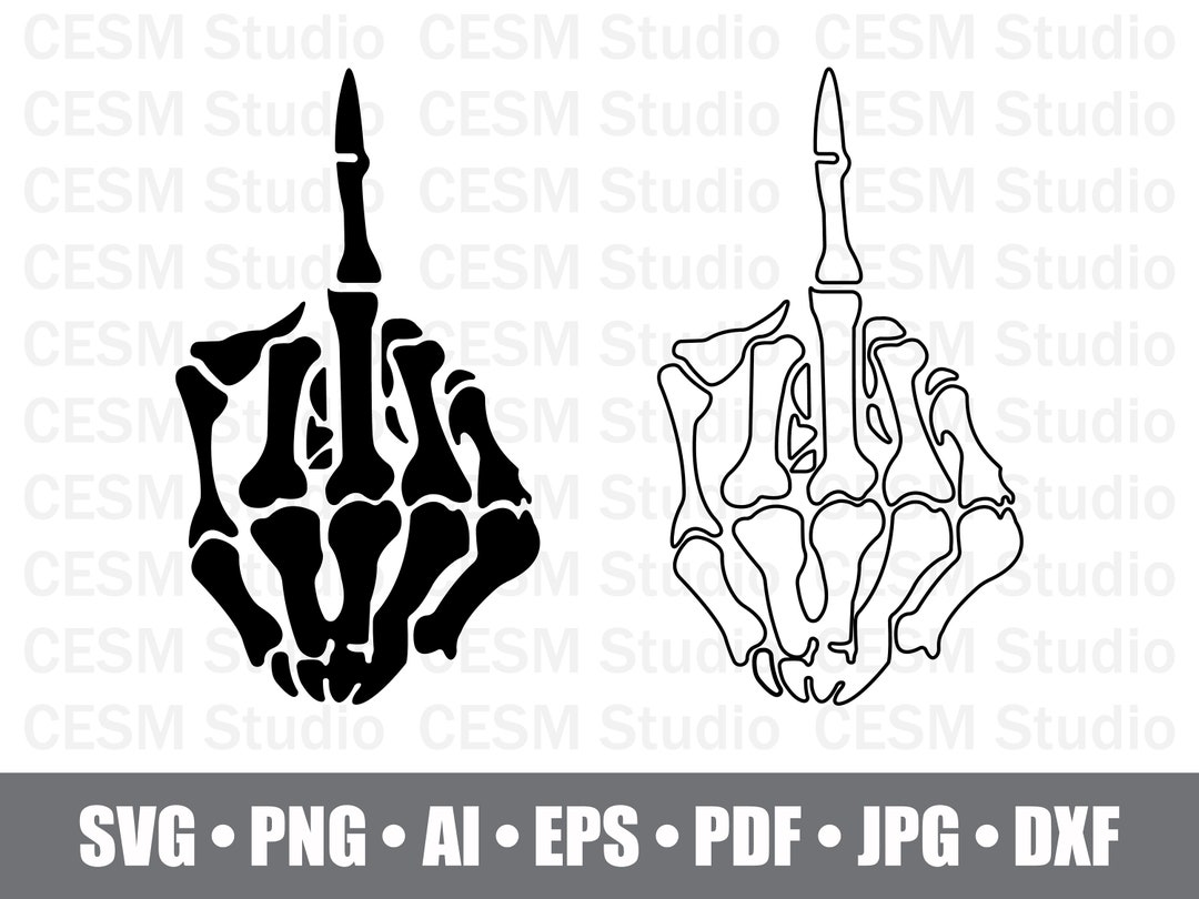Mittelfinger Skelett Symbol. PNG SVG und andere. SVG Symbol - Etsy Österreich