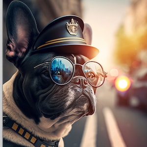 Small dog as a police officer (5 pictures)