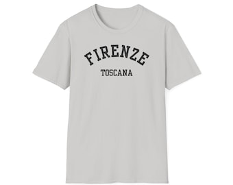 Firenze, Toscano (Unisex Softstyle T-Shirt) - Simple Black Font, Florence, Tuscany, Italy Souvenir & Travel Gift
