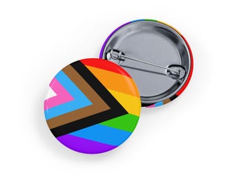 LGBTQIA+ Inclusive Pride Flag Pin - Queer Pride Button, Trans Inclusive Rainbow Badge for LGBTQ+ Solidarity (4 sizes)