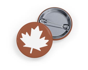 Weißes Ahornblatt (Anstecknadel/Button) Kanada/Kanadisches Weiß-Warmes Braun Cappuccino Vaterländisches Abzeichen