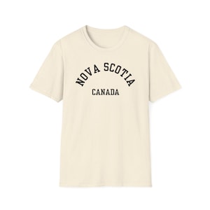 Nova Scotia, Canada (Unisex Softstyle T-Shirt) - simple black font, Simple Halifax Tee, East Coast Pride Shirt, Nova Scotia Local Gift