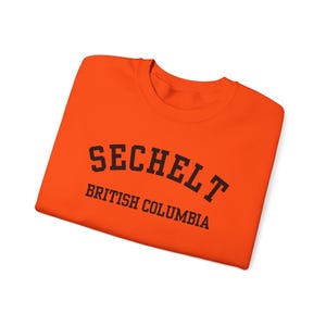 Sechelt, Columbia Británica (Sudadera unisex de cuello redondo de mezcla gruesa), recuerdo de Sunshine Coast, Columbia Británica, acogedor jersey costero (fuente negra) imagen 14