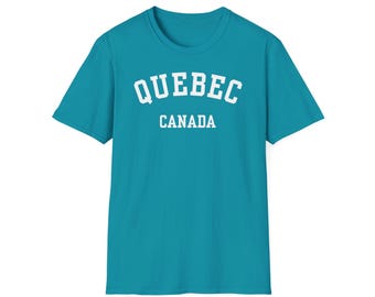 Quebec, Kanada (Unisex Softstyle T-Shirt) Quebecois Pride, Französisch-Kanadische Provinz Souvenir - weiße Schrift