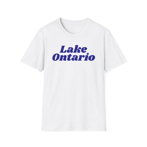 Lake Ontario - Simple Dark Blue (Unisex Softstyle T-Shirt) the Great Lakes of North America