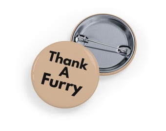 Danke, A Furry (Pin) Furry Fandom Wertschätzung, Süß & Verspielt Accessoire - Warm Beige