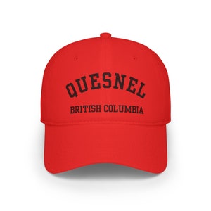 Quesnel, British Columbia - Black Font (Low Profile Baseball Cap) Cariboo Region Canada Souvenir, Outdoor Adventure, Gold Rush Trail Gift