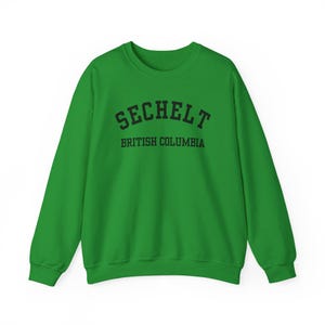 Sechelt, Columbia Británica (Sudadera unisex de cuello redondo de mezcla gruesa), recuerdo de Sunshine Coast, Columbia Británica, acogedor jersey costero (fuente negra) imagen 8
