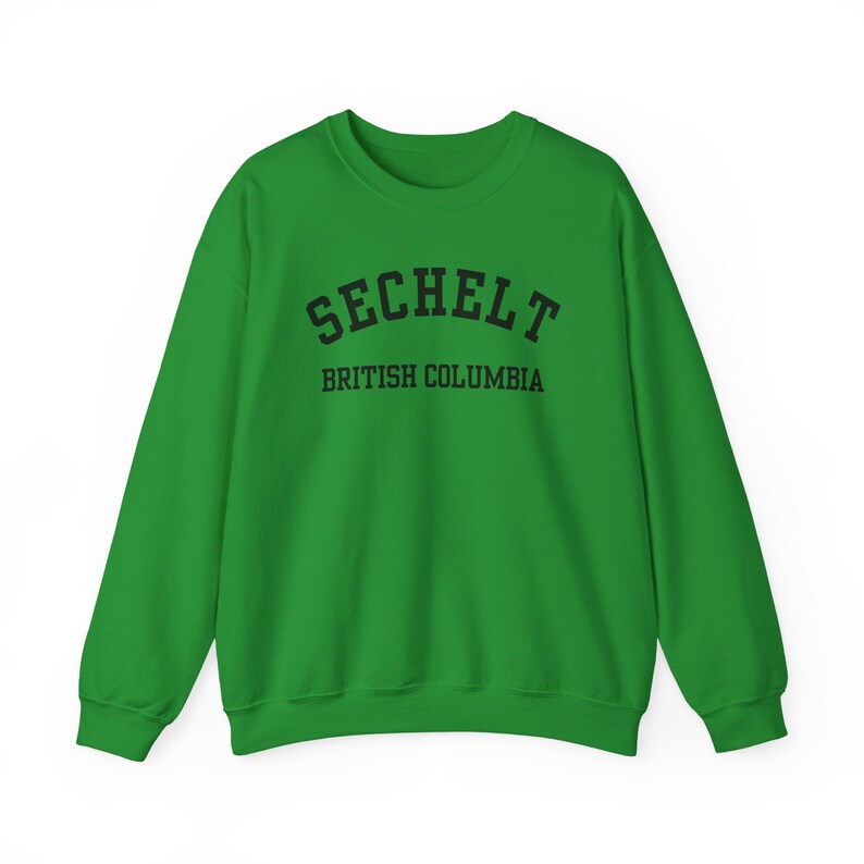 Sechelt, Columbia Británica (Sudadera unisex de cuello redondo de mezcla gruesa), recuerdo de Sunshine Coast, Columbia Británica, acogedor jersey costero (fuente negra) imagen 8