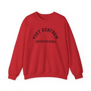 Port Renfrew, British Columbia (Unisex Heavy Blend Crewneck Sweatshirt) Vancouver Island Souvenir, Coastal BC pnw, Kpop - Black font
