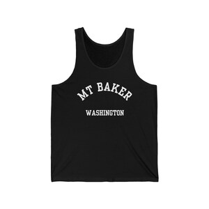 Mt Baker, Washington (camiseta sin mangas de Jersey): fuente blanca simple, Mount Baker
