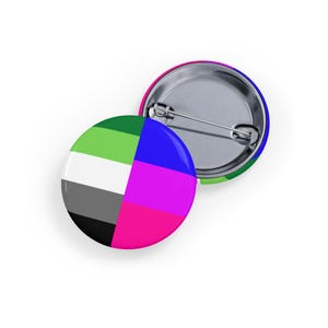 Aromantic Bisexual / Aro Bi Pride Flag Pin - Dual Identity LGBTQIA+ Button for Aromantic-Bisexuals, Bi-Aro