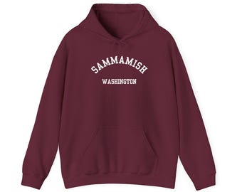 Sammamish, Washington (Unisex Heavy Blend Hooded Sweatshirt) PNW Souvenir Hoodie - weiße Schrift