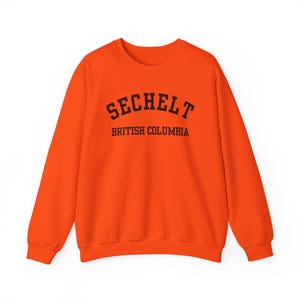 Sechelt, Columbia Británica (Sudadera unisex de cuello redondo de mezcla gruesa), recuerdo de Sunshine Coast, Columbia Británica, acogedor jersey costero (fuente negra) imagen 7