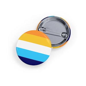 Sunset AroAce Pride Flag pin/button (4 sizes) | Orange Aromantic Asexual LGBTQIA+ Pin | Queer Sunset Pride Accessory