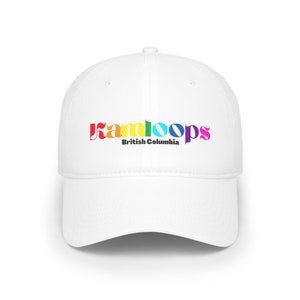 Kamloops, British Columbia - Pride/Rainbow Font (Unisex Low Profile Baseball Cap/Hat) LGBT lgbtqia