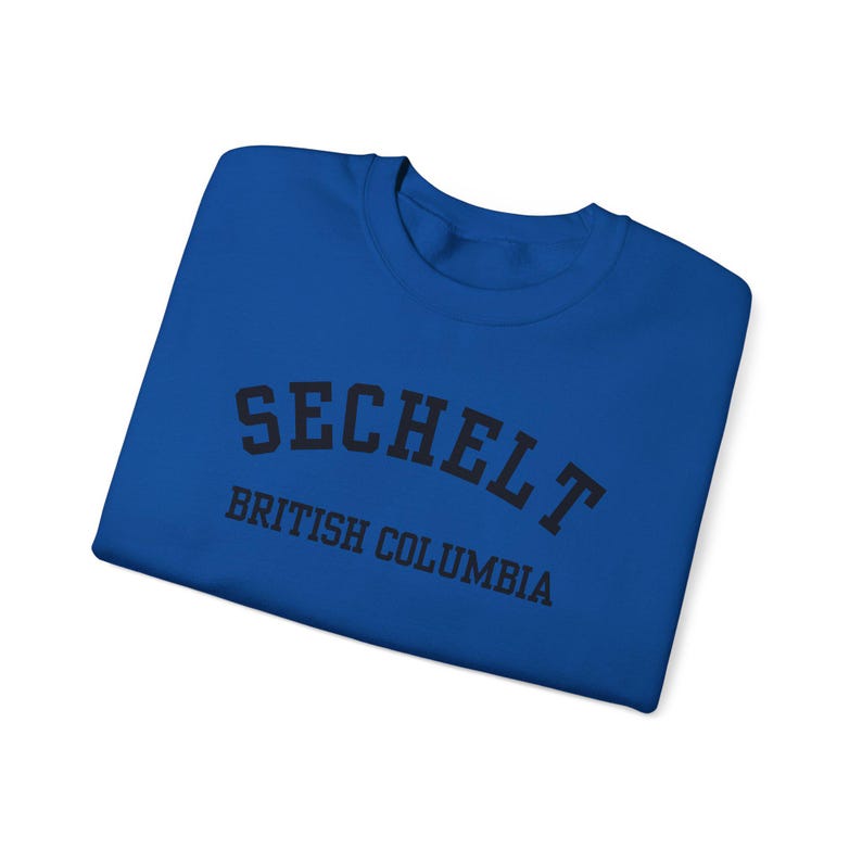 Sechelt, Columbia Británica (Sudadera unisex de cuello redondo de mezcla gruesa), recuerdo de Sunshine Coast, Columbia Británica, acogedor jersey costero (fuente negra) imagen 19