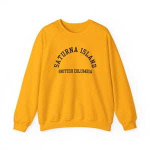 Saturna Island, British Columbia (Unisex Heavy Blend Crewneck Sweatshirt) BC Coastal Souvenir, Island Gift - Black Font