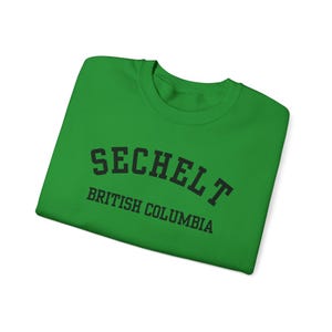 Sechelt, Columbia Británica (Sudadera unisex de cuello redondo de mezcla gruesa), recuerdo de Sunshine Coast, Columbia Británica, acogedor jersey costero (fuente negra) imagen 15