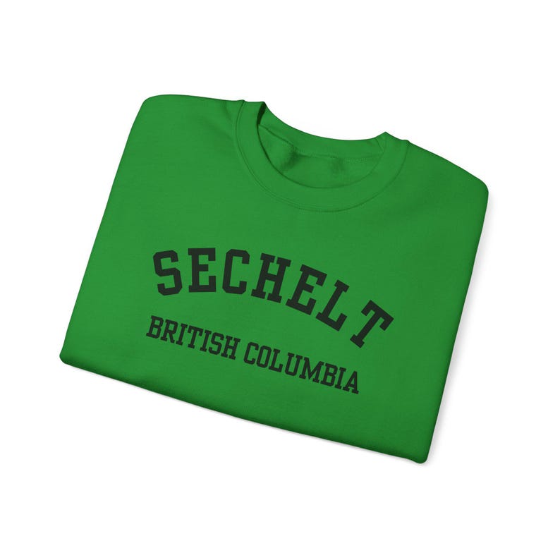 Sechelt, Columbia Británica (Sudadera unisex de cuello redondo de mezcla gruesa), recuerdo de Sunshine Coast, Columbia Británica, acogedor jersey costero (fuente negra) imagen 15