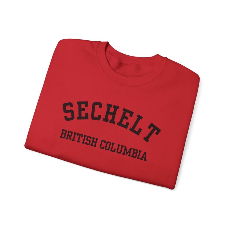 Sechelt, Columbia Británica (Sudadera unisex de cuello redondo de mezcla gruesa), recuerdo de Sunshine Coast, Columbia Británica, acogedor jersey costero (fuente negra) imagen 18