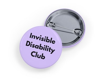 Pin/Chaqueta del Club de Discapacidades Invisibles (4 tamaños) Insignia de Discapacidades Invisibles, Spoonie, Enfermedad Crónica, Concienciación sobre la Discapacidad, Morado Suave
