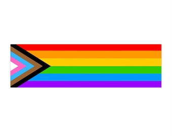 LGBTQIA+ Inclusive Flag Bumper Sticker - Vinyl Pride Sticker (3 Sizes) | Queer Car Decal, LGBT Inclusive Pride Flag