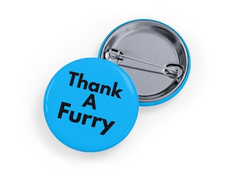 Danke, A Furry (Pin) Furry Fandom Wertschätzung, Süß & Verspielt Accessoire - Blau