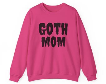 Goth Mom (Unisex Heavy Blend Crewneck Sweatshirt) - Horror gruselige Tropfen schwarze Schrift - Gothic Mother